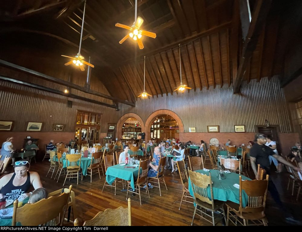 Inside the Steaming Tender restaurant, formerly the Palmer station